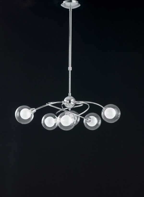 Lampadario Blog cromo/bianco 6XG9 - Luce Ambiente Design - immagine 1