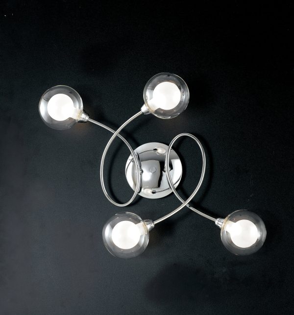 Plafoniera Blog cromo/bianco 4XG9 - Luce Ambiente Design - immagine 1