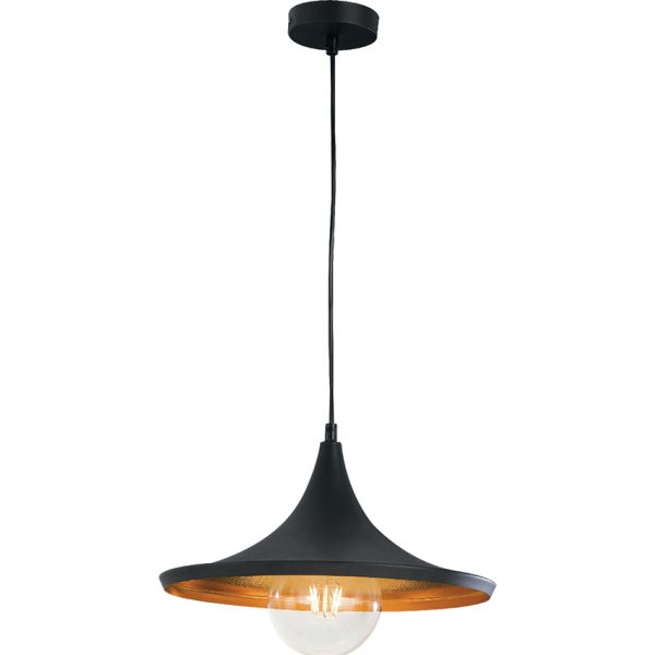 Sospensione Broadway corpo nero 1XE27 - Luce Ambiente Design - immagine 1