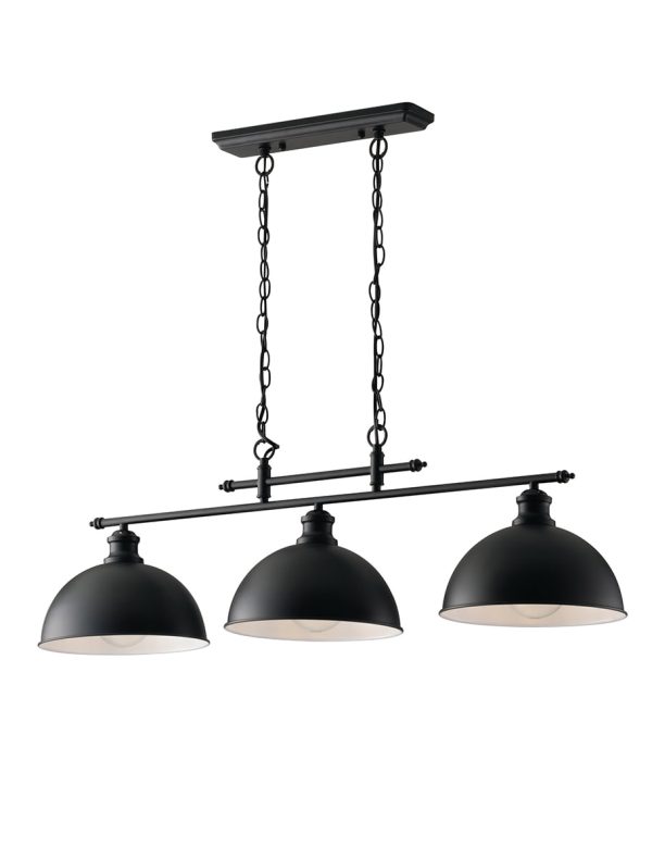 Sospensione Charleston corpo nero 3XE27 - Luce Ambiente Design - immagine 1