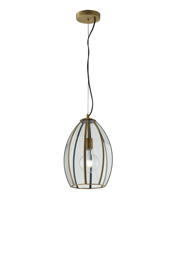 Sospensione Chester corpo ottone 1XE27 - Luce Ambiente Design - immagine 1
