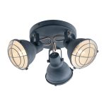 Plafoniera Cuba corpo grigio 3XE14 - Luce Ambiente Design