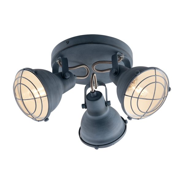 Plafoniera Cuba corpo grigio 3XE14 - Luce Ambiente Design - immagine 1
