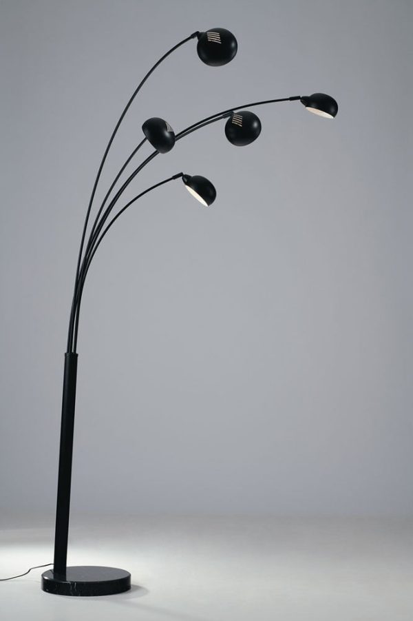Piantana Eracle corpo nero 5XE14 - Luce Ambiente Design - immagine 2