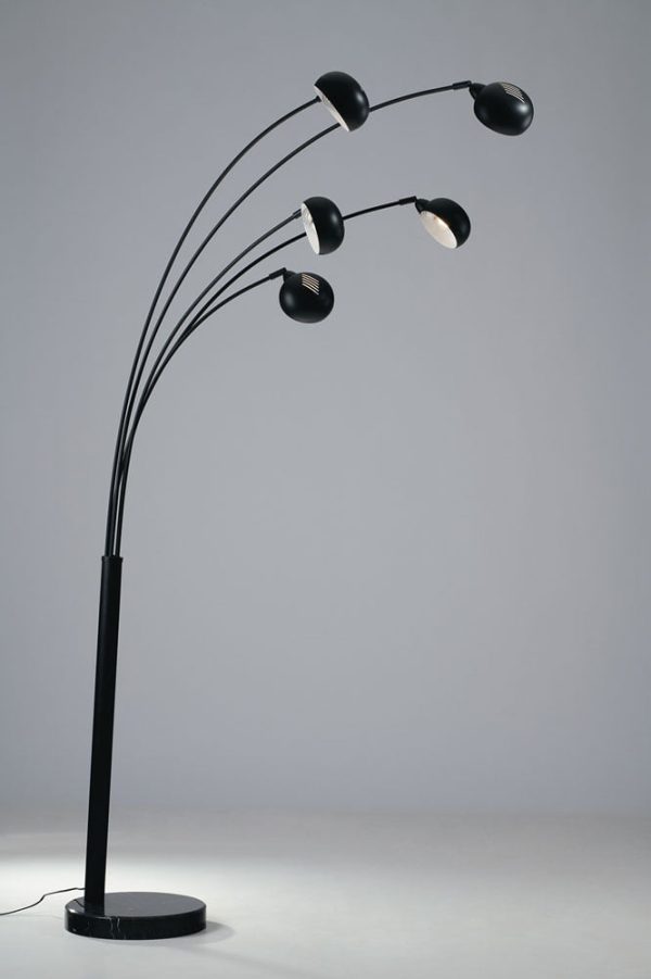 Piantana Eracle corpo nero 5XE14 - Luce Ambiente Design - immagine 3