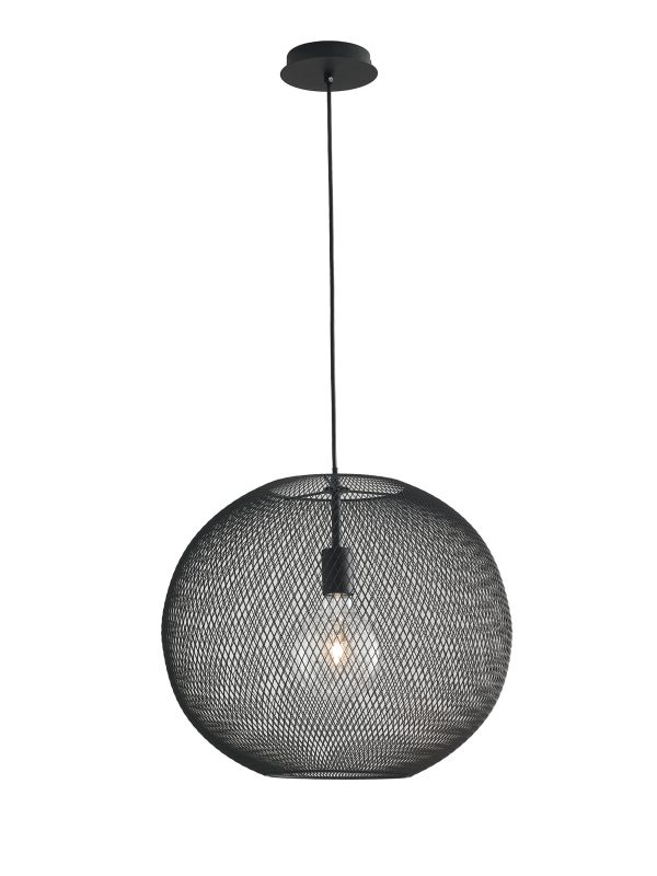 Sospensione Esedra corpo nero 1XE27 50X39CM - Luce Ambiente Design - immagine 1