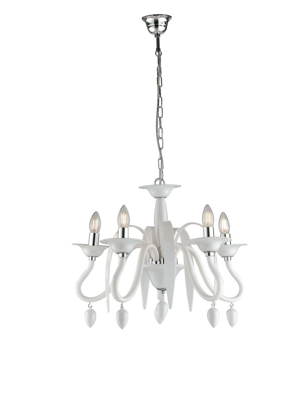 Lampadario Estefan corpo bianco 5XE14 - Luce Ambiente Design - immagine 1