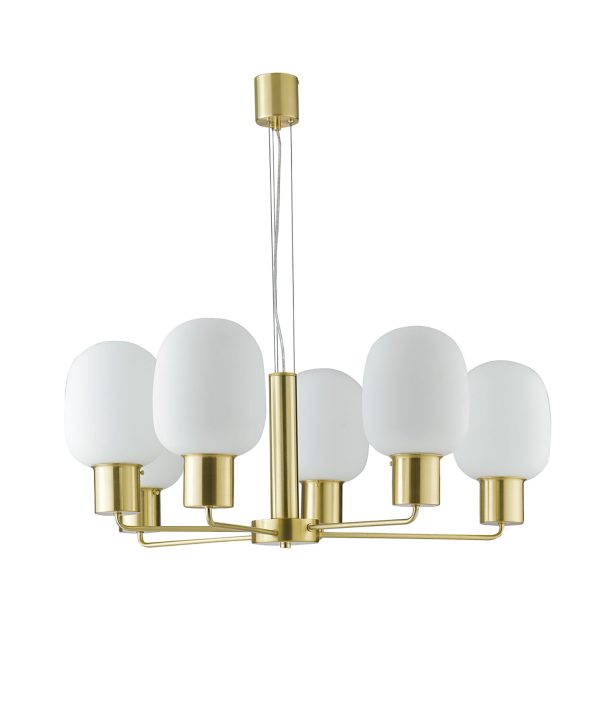 Lampadario Fellini corpo oro 6XE27 - Luce Ambiente Design - immagine 1
