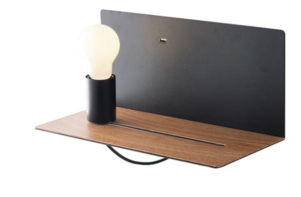 Applique Flash corpo nero 1XE27 33X15X18CM - Luce Ambiente Design - immagine 1