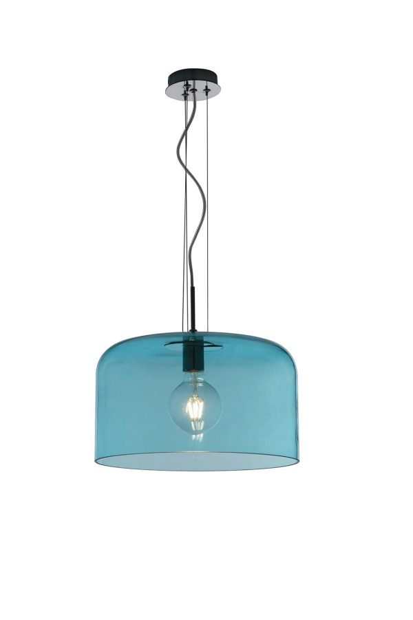 Sospensione Gibus corpo blu 1XE27 40X20CM - Luce Ambiente Design - immagine 1