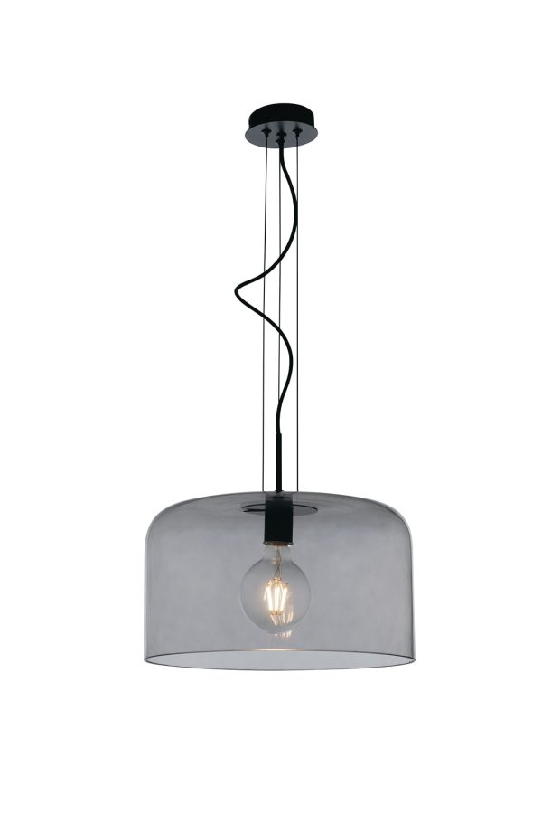 Sospensione Gibus corpo fume' 1XE27 40X20CM - Luce Ambiente Design - immagine 1