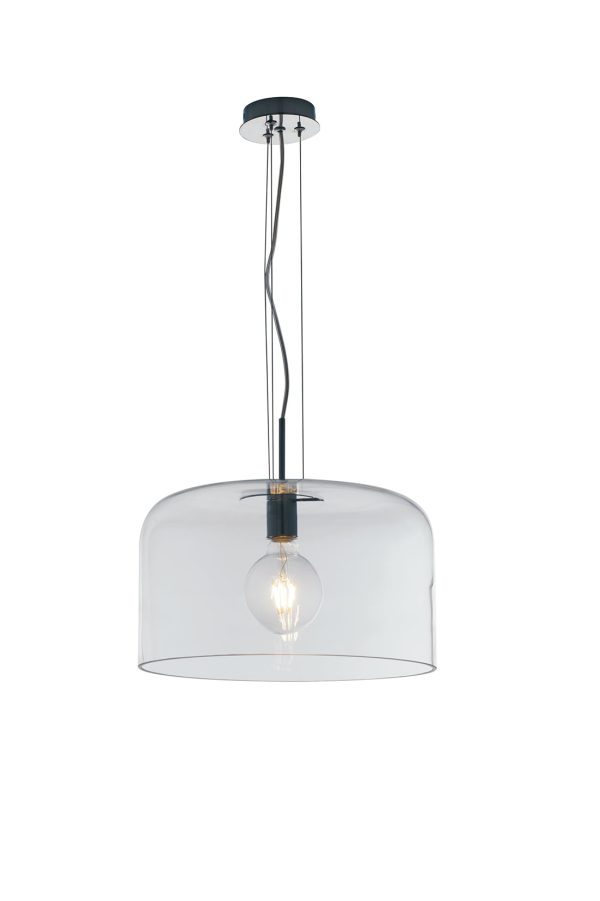 Sospensione Gibus corpo trasparente 1XE27 40X20CM - Luce Ambiente Design - immagine 1
