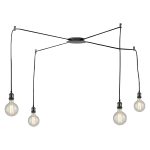 Sospensione Groove corpo nero 4XE27 - Luce Ambiente Design
