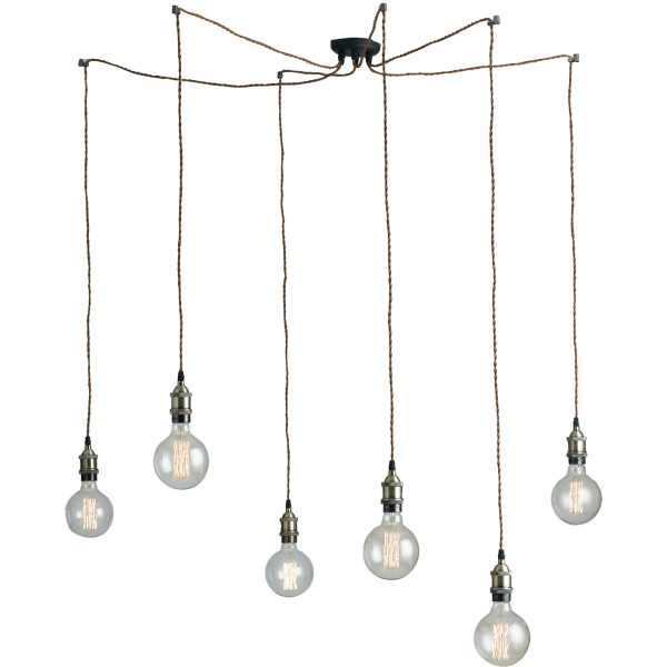 Sospensione Groove corpo rame 6XE27 - Luce Ambiente Design - immagine 1