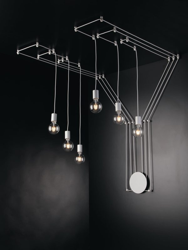 Plafoniera Habitat corpo bianco 6XE27 - Luce Ambiente Design - immagine 1