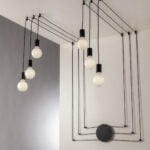 Plafoniera Habitat corpo nero 6XE27 500CM - Luce Ambiente Design
