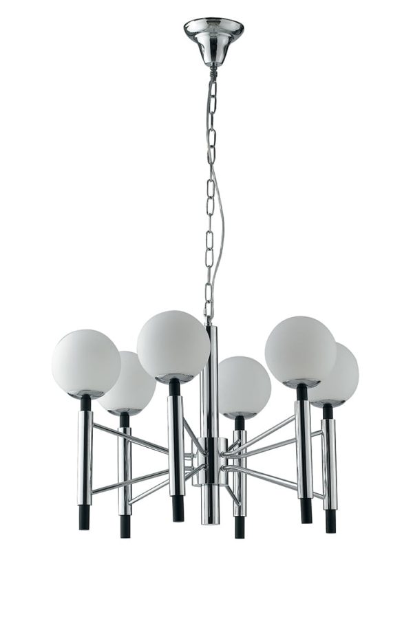 Sospensione Hammond corpo cromo/nero  6XE14 - Luce Ambiente Design - immagine 1