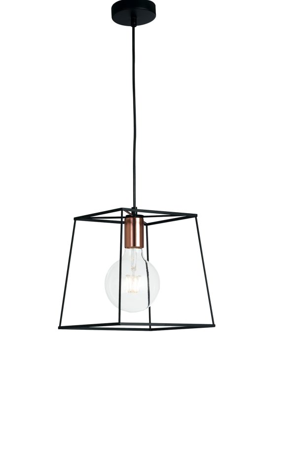 Sospensione Harlem corpo nero 1XE27 - Luce Ambiente Design - immagine 1
