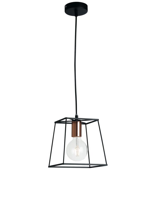 Sospensione Harlem corpo nero 1XE27 - Luce Ambiente Design - immagine 1