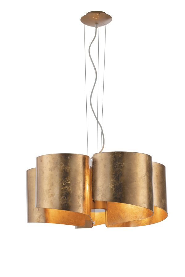 Sospensione Imagine corpo oro 5XE27 - Luce Ambiente Design - immagine 1