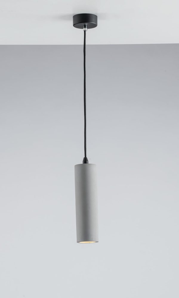 Sospensione tubolare in cemento Kruk grigio 1xGU10 - Luce Ambiente Design - immagine 1