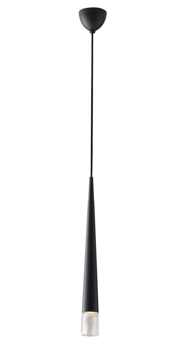 Sospensione Lancelot corpo nero 1XGU10 Luce Ambiente Design - immagine 1