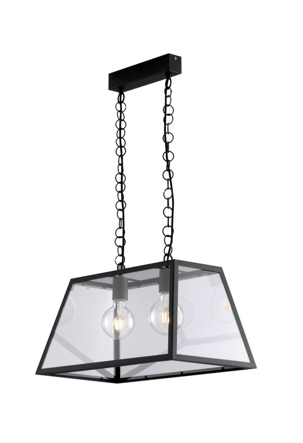 Sospensione Lexington corpo nero 2XE27 - Luce Ambiente Design - immagine 1