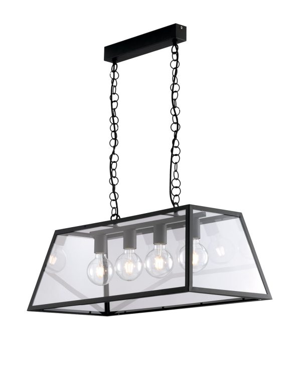 Sospensione Lexington corpo nero  4XE27 - Luce Ambiente Design - immagine 1