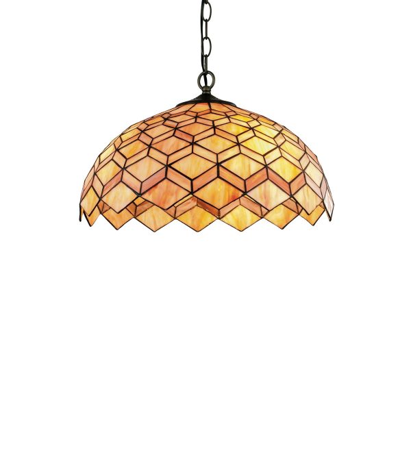 Sospensione Liberty corpo tiffany 3XE27 45X20CM - Luce Ambiente Design - immagine 1