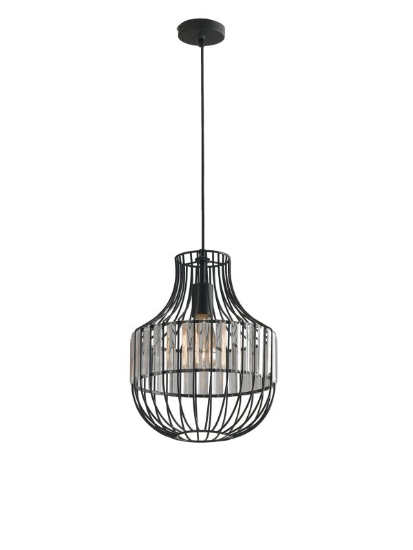 Sospensione Opium corpo nero 1XE27 - Luce Ambiente Design - immagine 1