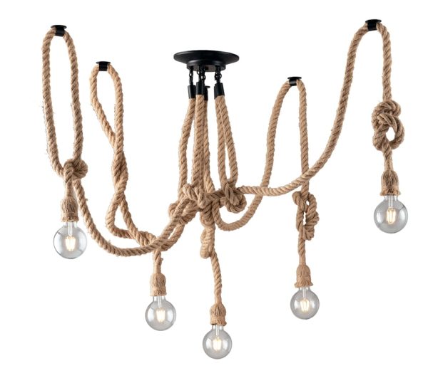 Plafoniera Rope corpo corda 5XE27 - Luce Ambiente Design - immagine 1