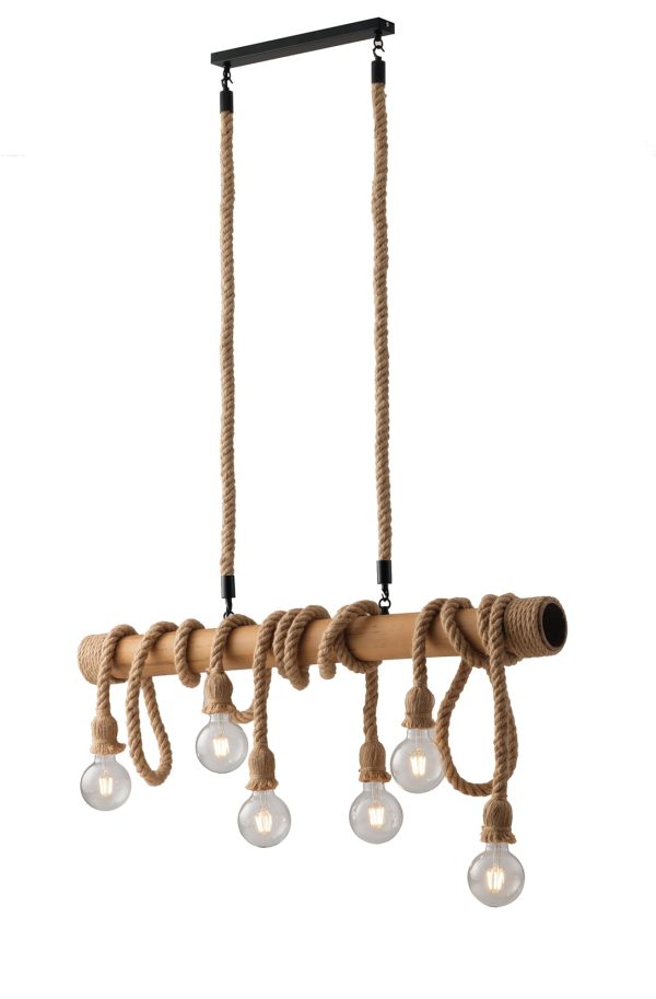 Sospensione Rope corpo corda 6XE27 - Luce Ambiente Design - immagine 1