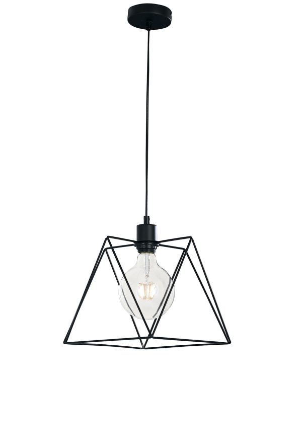 Sospensione Santana corpo nero 1XE27 - Luce Ambiente Design - immagine 1