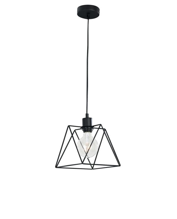 Sospensione Santana corpo nero 1XE27 - Luce Ambiente Design - immagine 1