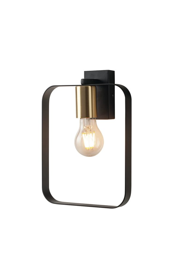I-SMITH-AP1_01 Applique Smith corpo bianco o nero con finiture oro 1XE27 - Luce Ambiente Design - immagine 1