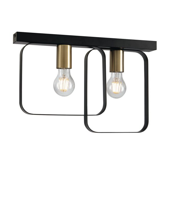 Plafoniera Smith corpo nero 2XE27 - Luce Ambiente Design - immagine 1