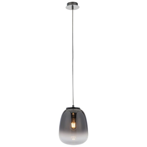Sospensione Smoke corpo vetro fume' 1X27 - Luce Ambiente Design - immagine 1