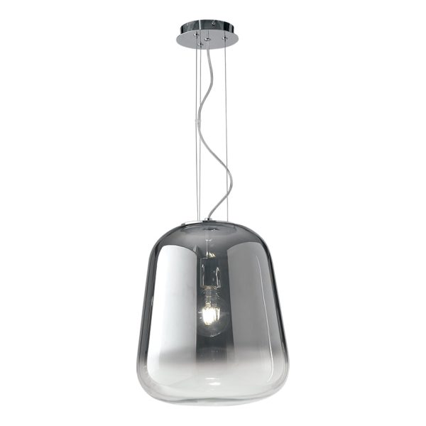 Sospensione Smoke corpo vetro fume' 1X27 - Luce Ambiente Design - immagine 1