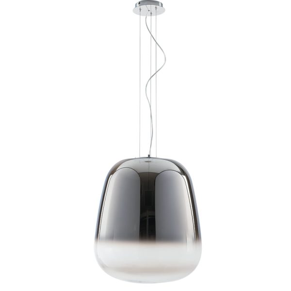 Sospensione Smoke corpo vetro fume'  1X27 - Luce Ambiente Design - immagine 1