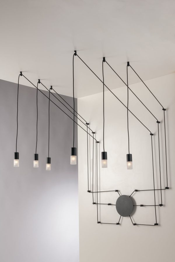 Plafoniera Spider corpo antracite 6XG9 - Luce Ambiente Design - immagine 1