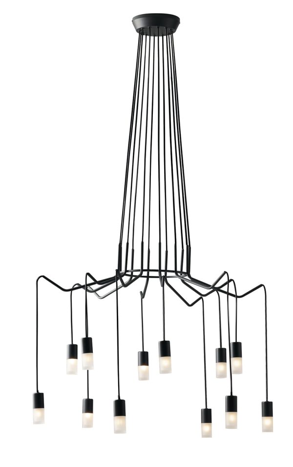 Sospensione Spider corpo antracite 12XG9 - Luce Ambiente Design - immagine 1