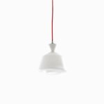 Sospensione Sugar-B corpo bianco cavo rosso 1XE27 - Luce Ambiente Design