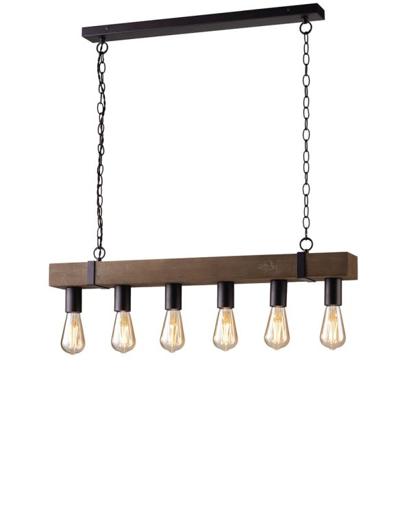 Sospensione Texas corpo nero 6XE27 - Luce Ambiente Design - immagine 1