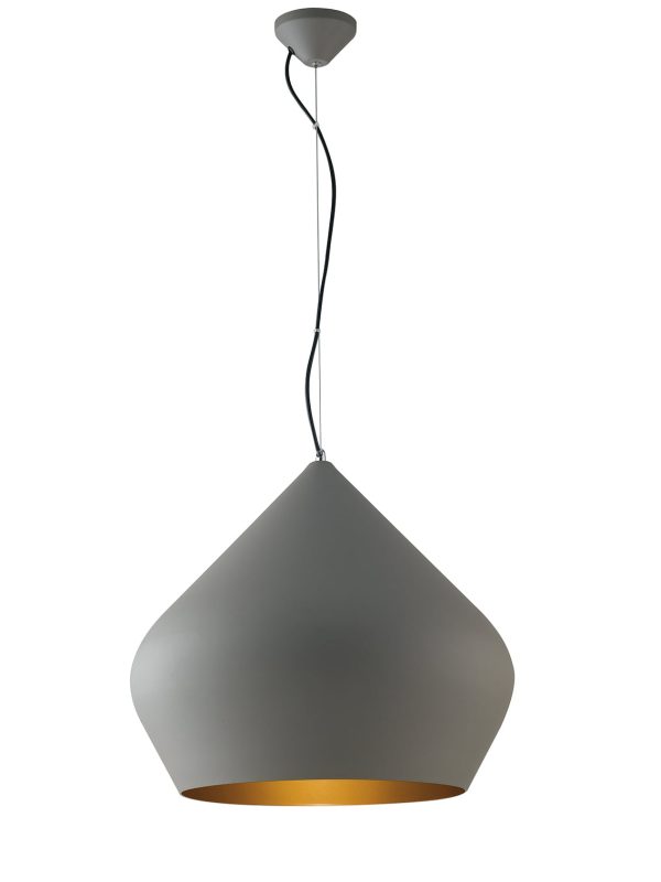 Sospensione Tholos corpo grigio 1XE27 52X49CM - Luce Ambiente Design - immagine 1