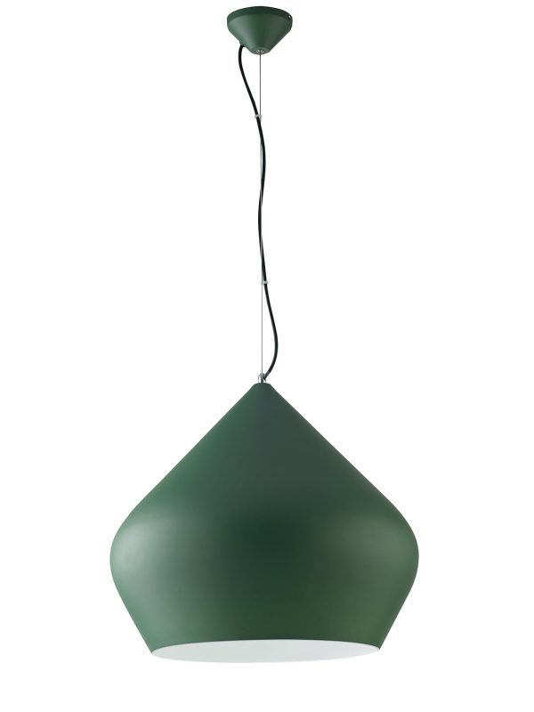 Sospensione Tholos corpo verde 1XE27 52X49CM - Luce Ambiente Design - immagine 1