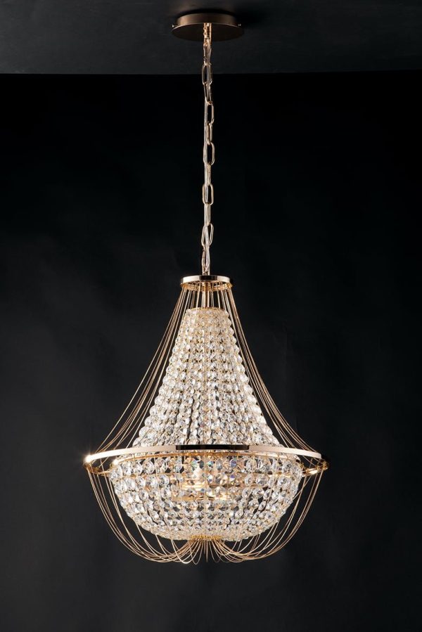 Sospensione Vienna corpo oro 4XE14 - Luce Ambiente Design - immagine 1