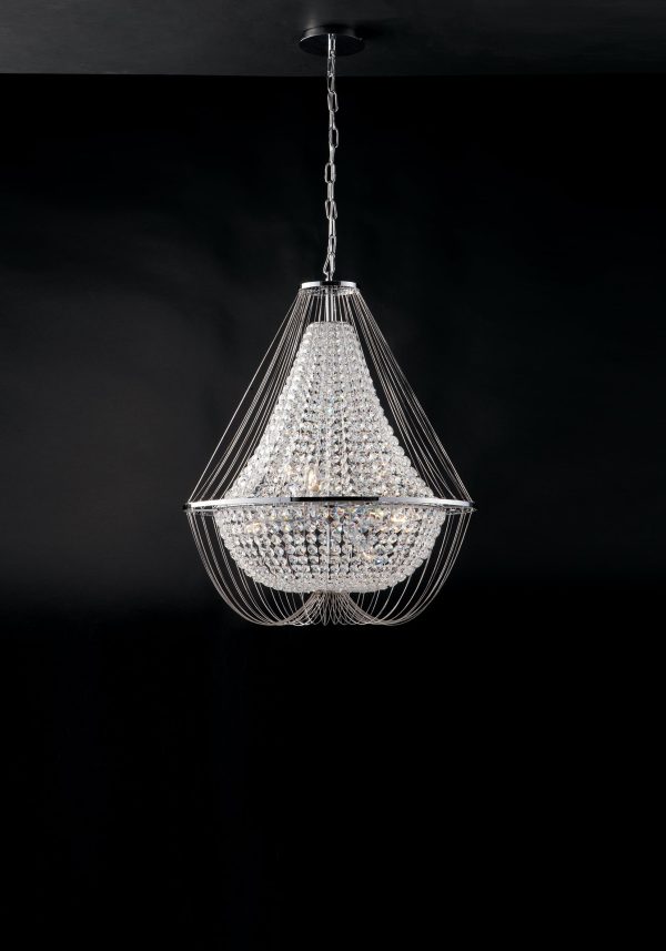 Sospensione Vienna corpo cromo 6XE14 - Luce Ambiente Design - immagine 1