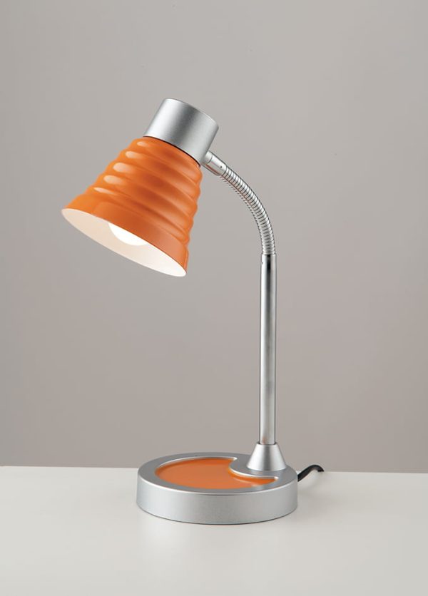 Lampada da lettura Leonardo corpo arancione 1XE14 - Luce Ambiente Design - immagine 1