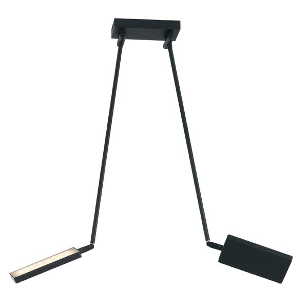 Plafoniera LED Book corpo nero 2X17W 2600lm 3200K- Luce Ambiente Design - immagine 1