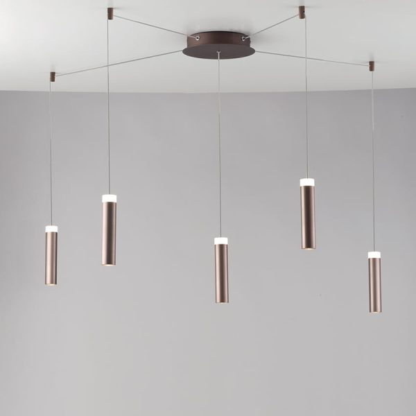 Plafoniera LED Candle corpo bronzo 5X7W 1900lm 4000K - Luce Ambiente Design - immagine 1